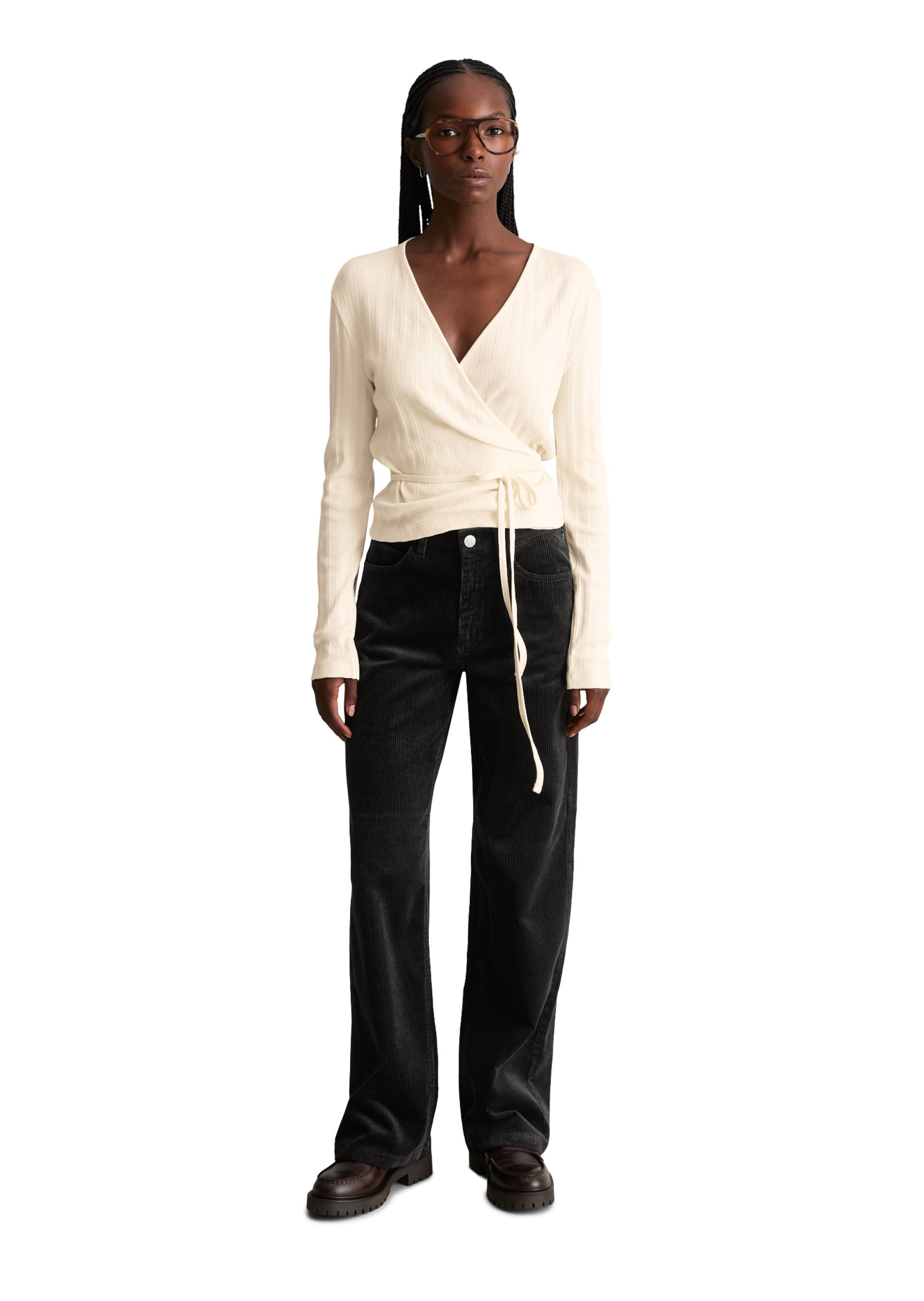 Wide Leg Pantalon 'Tomma' Marc O'Polo DENIM en noir