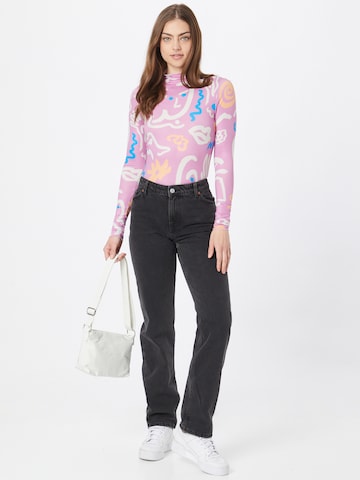 Wide leg Jeans de la Monki pe negru