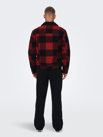 Only & Sons Between-Season Jacket 'Louis' in Red