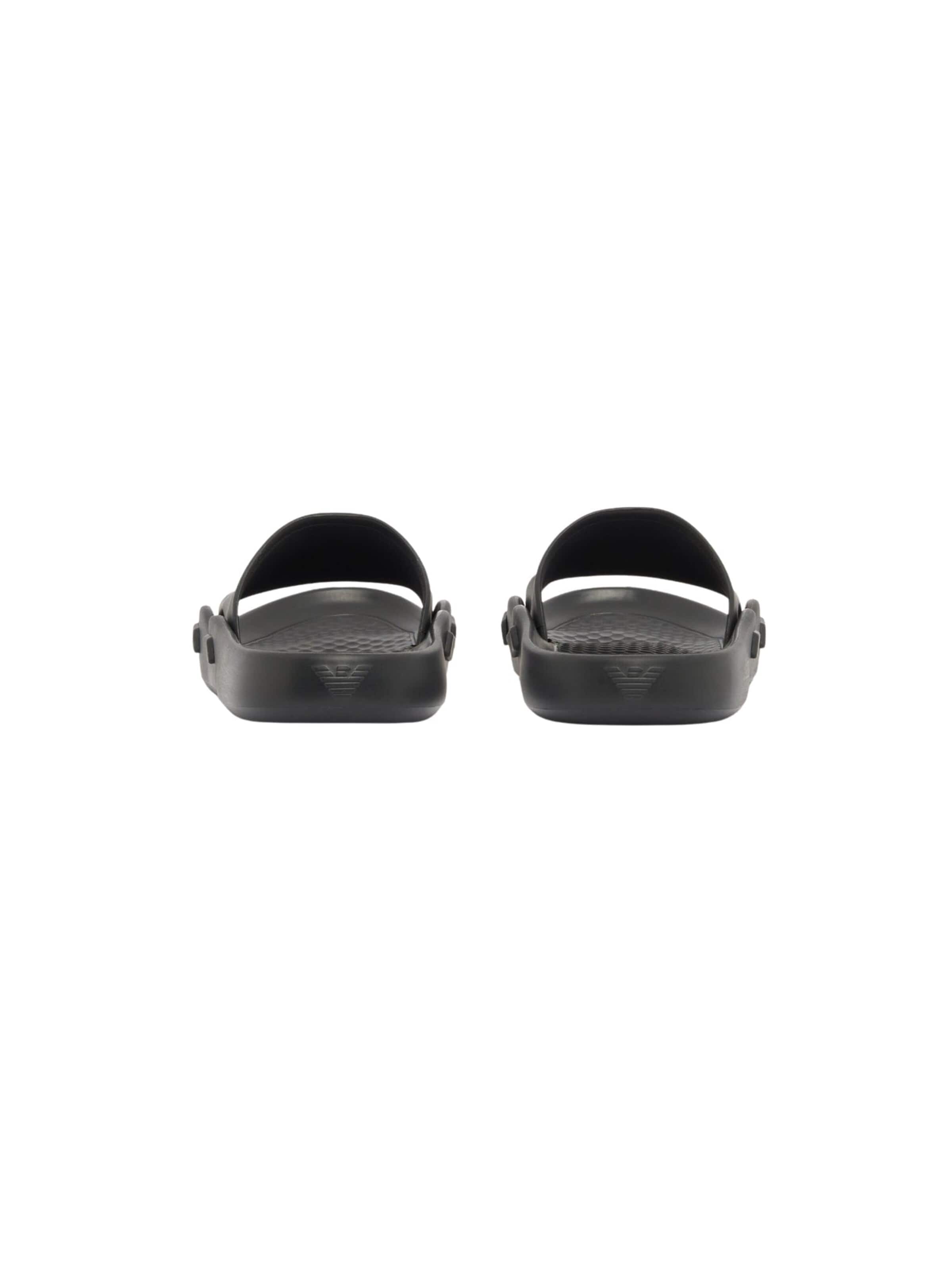 Emporio Armani - Zapatos abiertos 'Shaped Sliders with Eagle' en negro