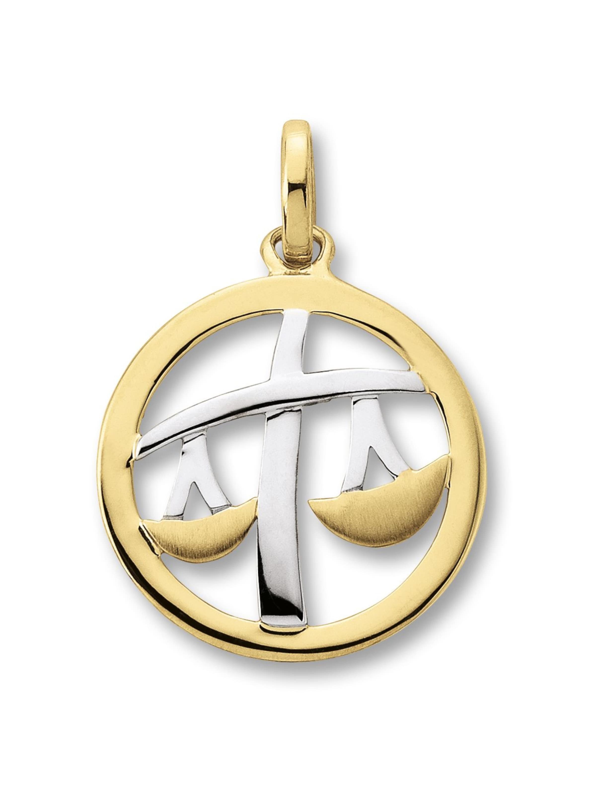 ONE ELEMENT Anhänger 'Waage' in Gold: Vorderseite