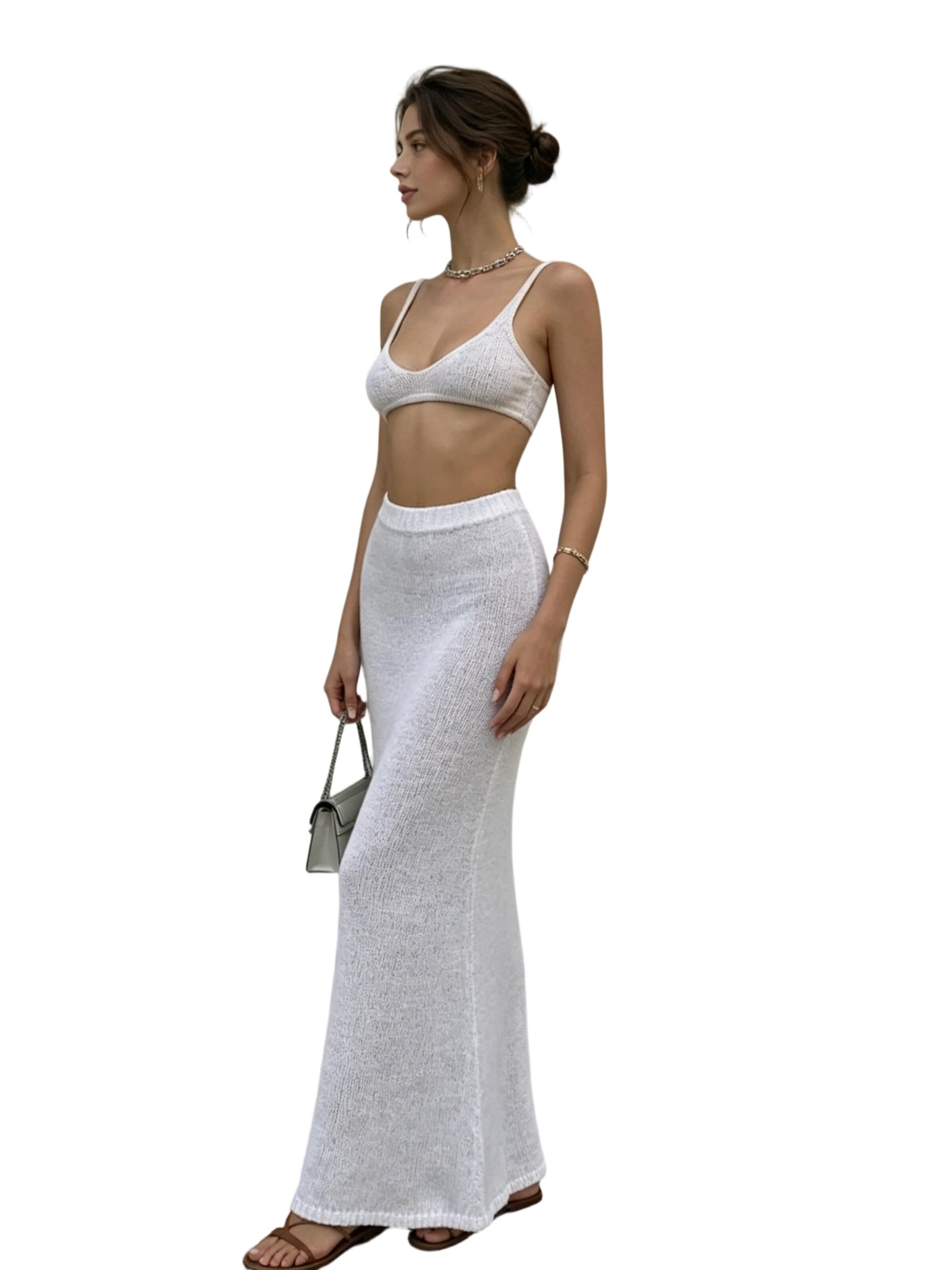 Yesfashion Kostium w kolorze biały