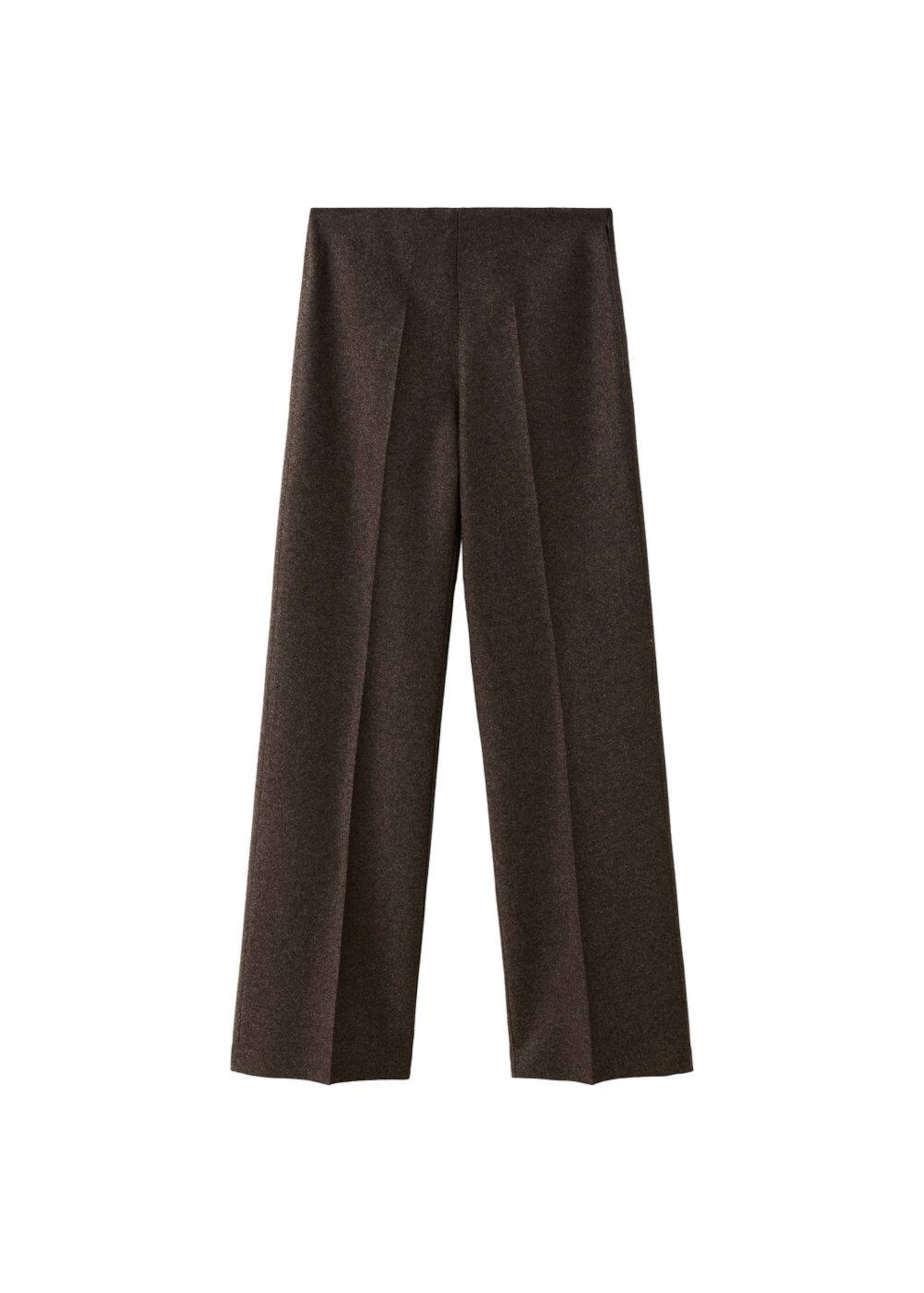 MANGO Wide leg Pleated Pants 'Piper' in Brown: front