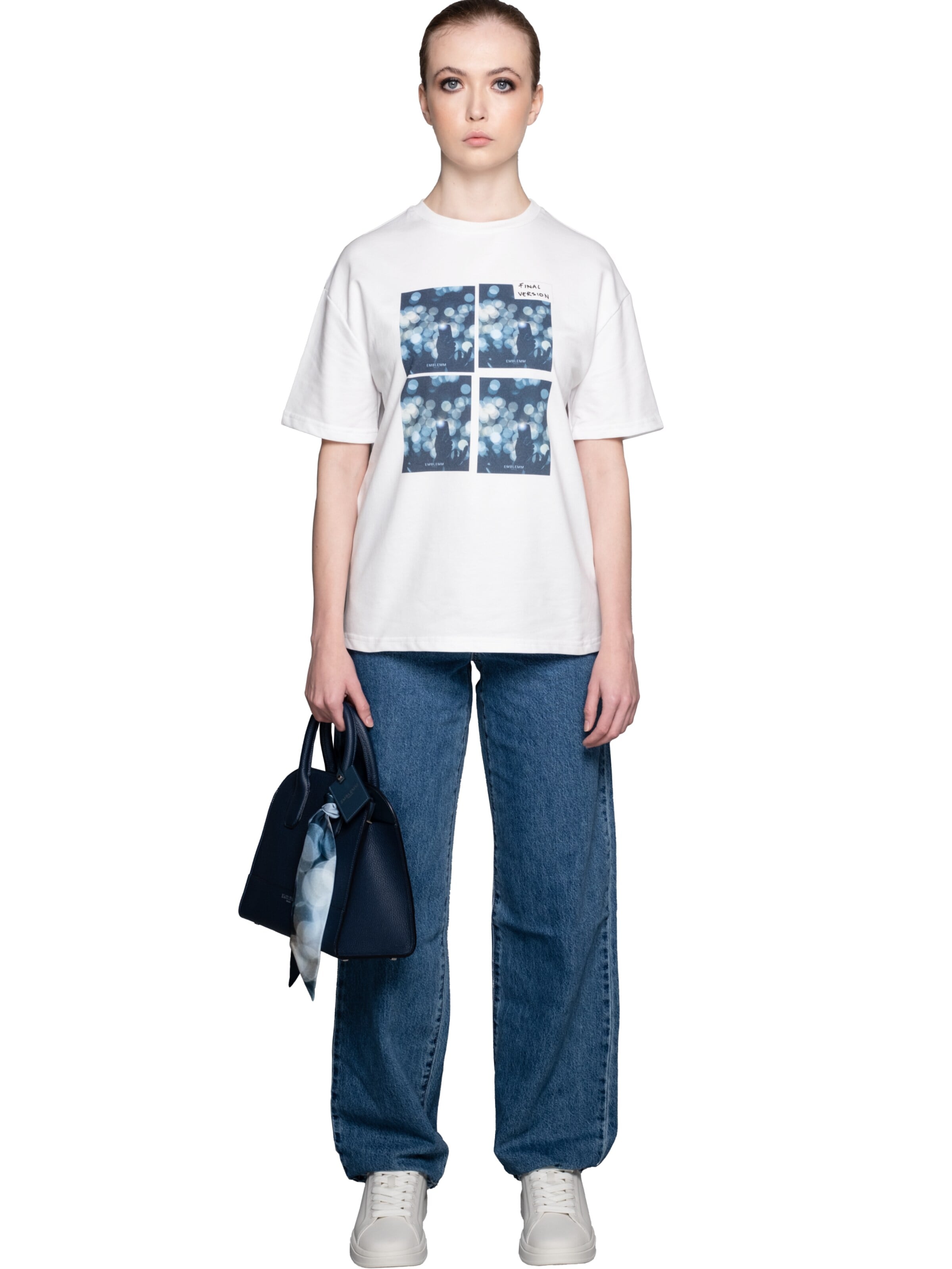 EMBLEMM Shirt 'Audience' in Wit: voorkant
