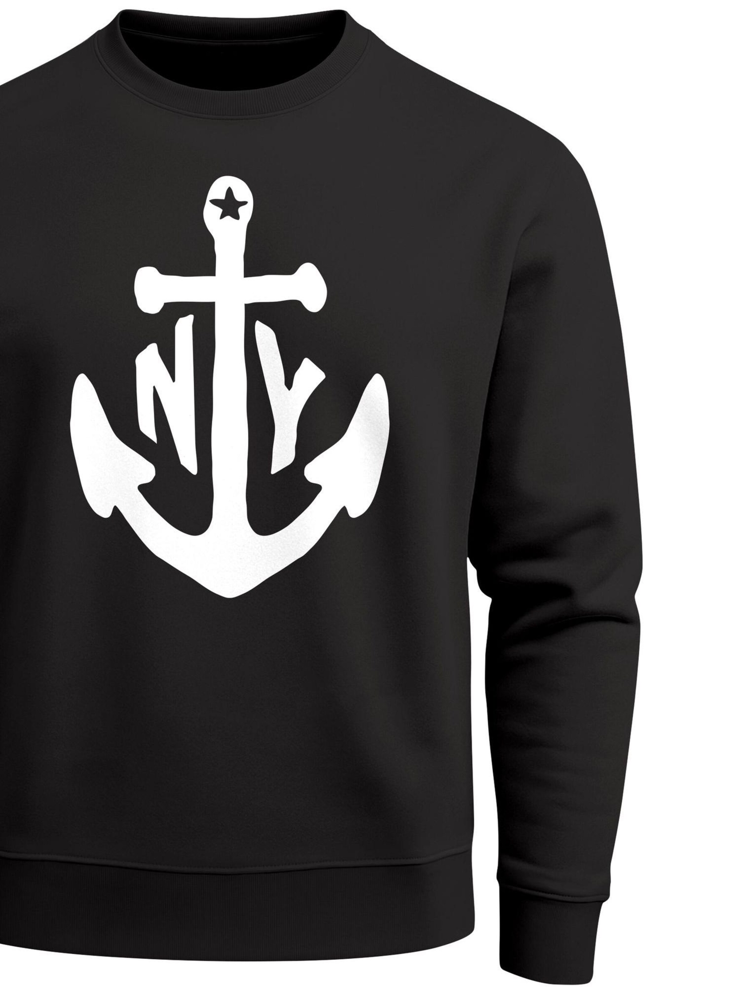 Neverless Sweatshirt 'NY Anker'‌‌‌‌ in Schwarz
