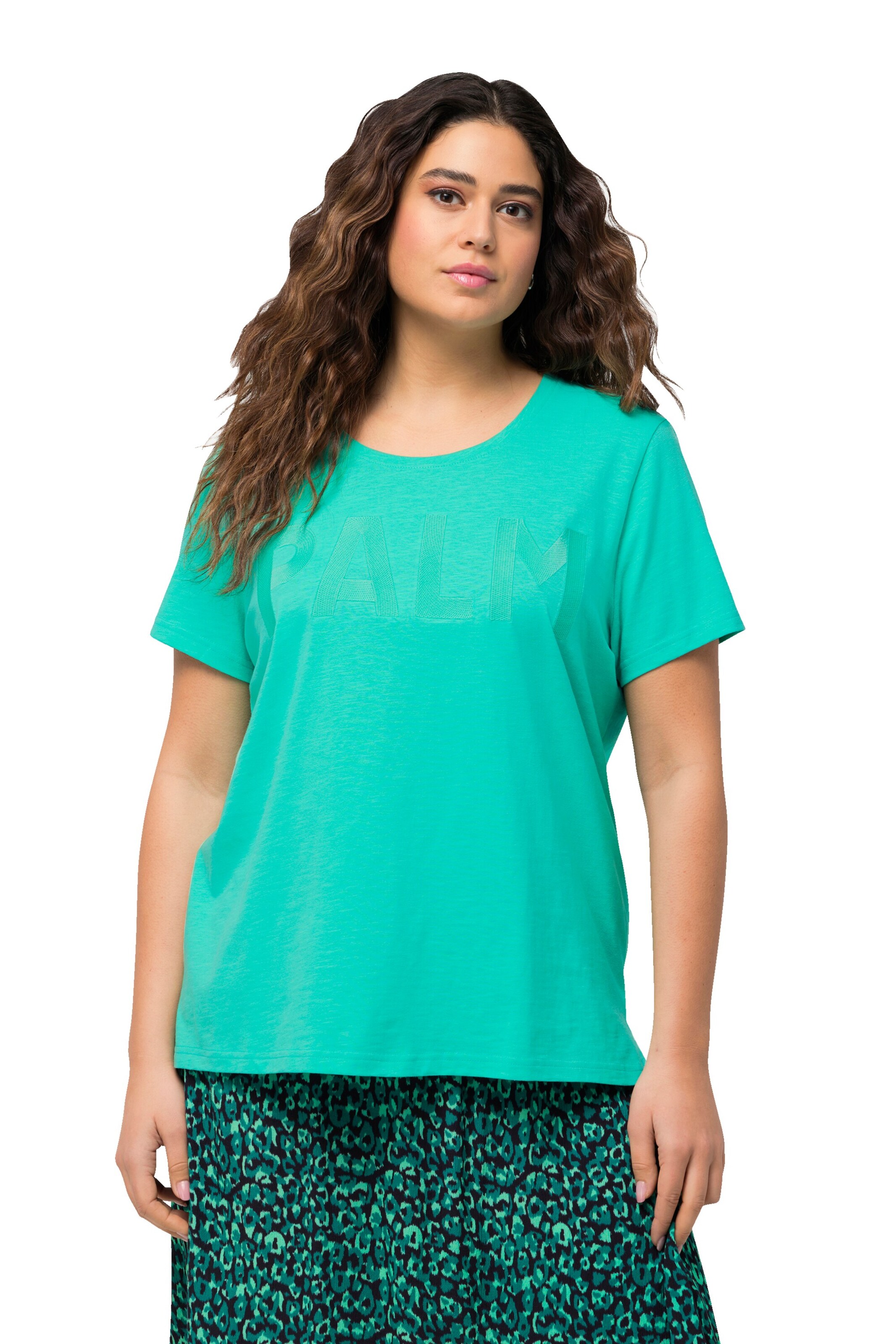 T-shirt Ulla Popken en vert : devant