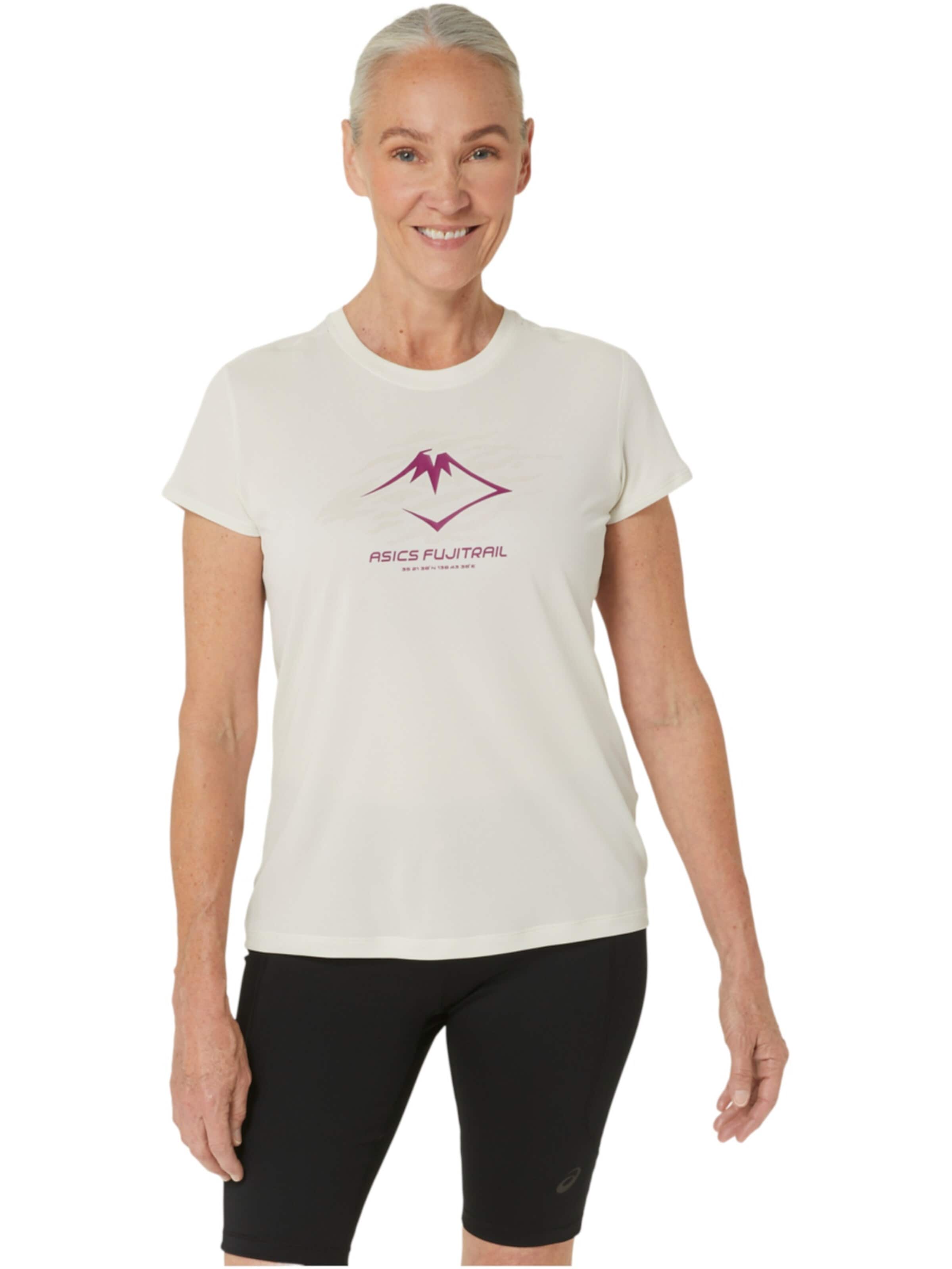 ASICS Shirt 'ASICS Fujitrail Logo SS Top'‌‌‌‌‌‌‌‌ in Beige: Vorderseite