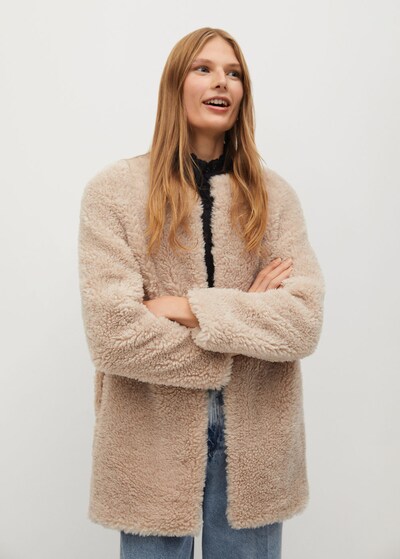 MANGO Mantel 'Rihanna' in hellbeige, Modelansicht