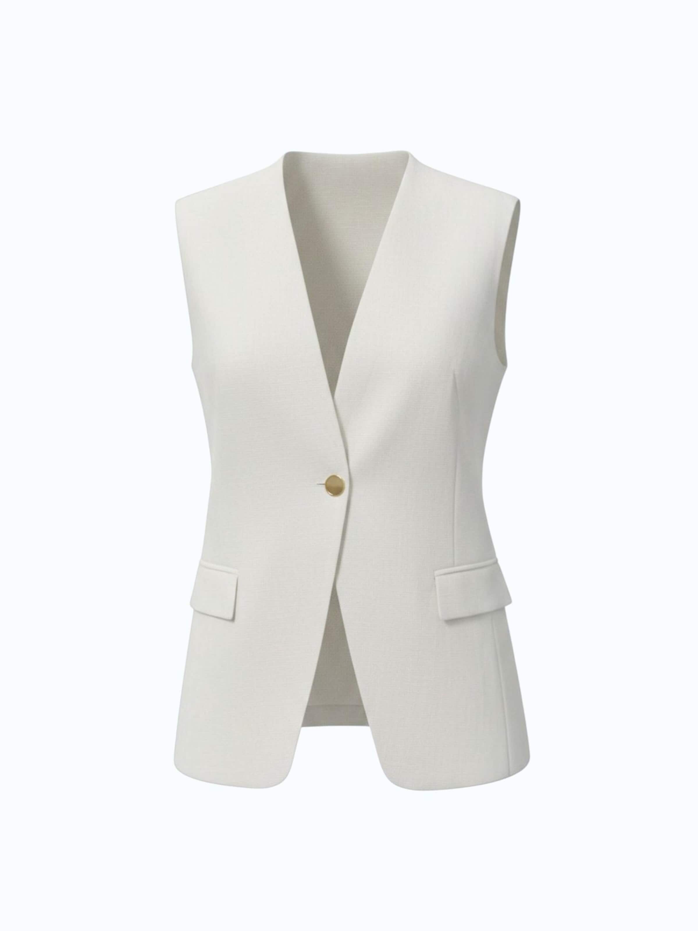 Viore Weste 'Blazer'‌‌‌ in Weiß: Vorderseite