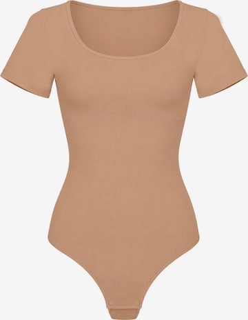 Body modellante 'Tshirt Sculpting Bodysuit with String' di cfab in beige: frontale