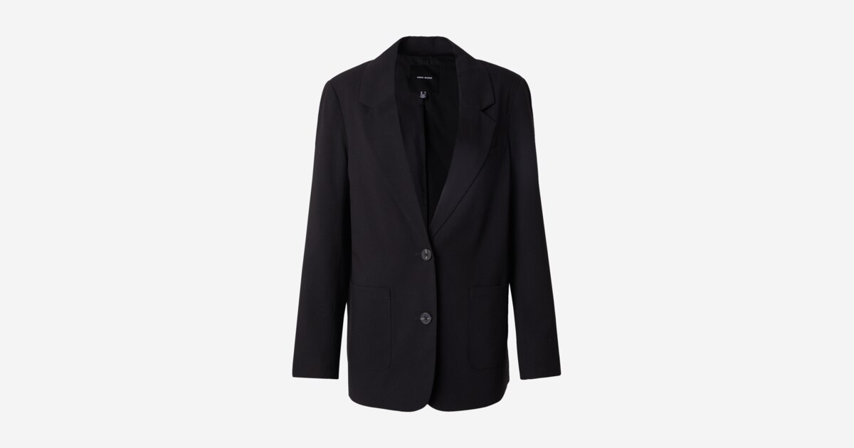 Vero Moda Tall VMANNI WIDE PULL UP - Püksid - black/white/must Vero Moda Tall VMANNI WIDE PULL UP - Püksid - black/white/must