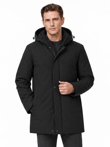 ALLTHEMEN Winter Jacket 'Nordlicht' in Black: front