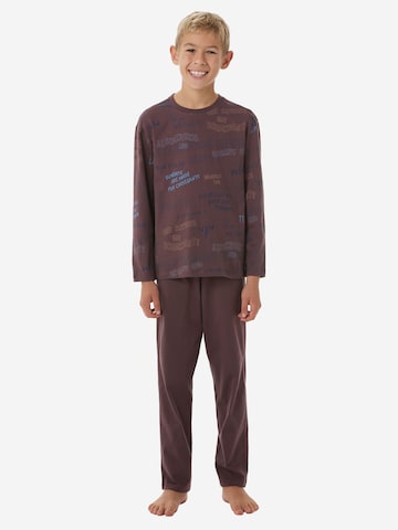 Pyjama ' Nightwear ' SCHIESSER en marron : devant