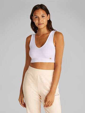 Calvin Klein Jeans Топ в бяло: отпред