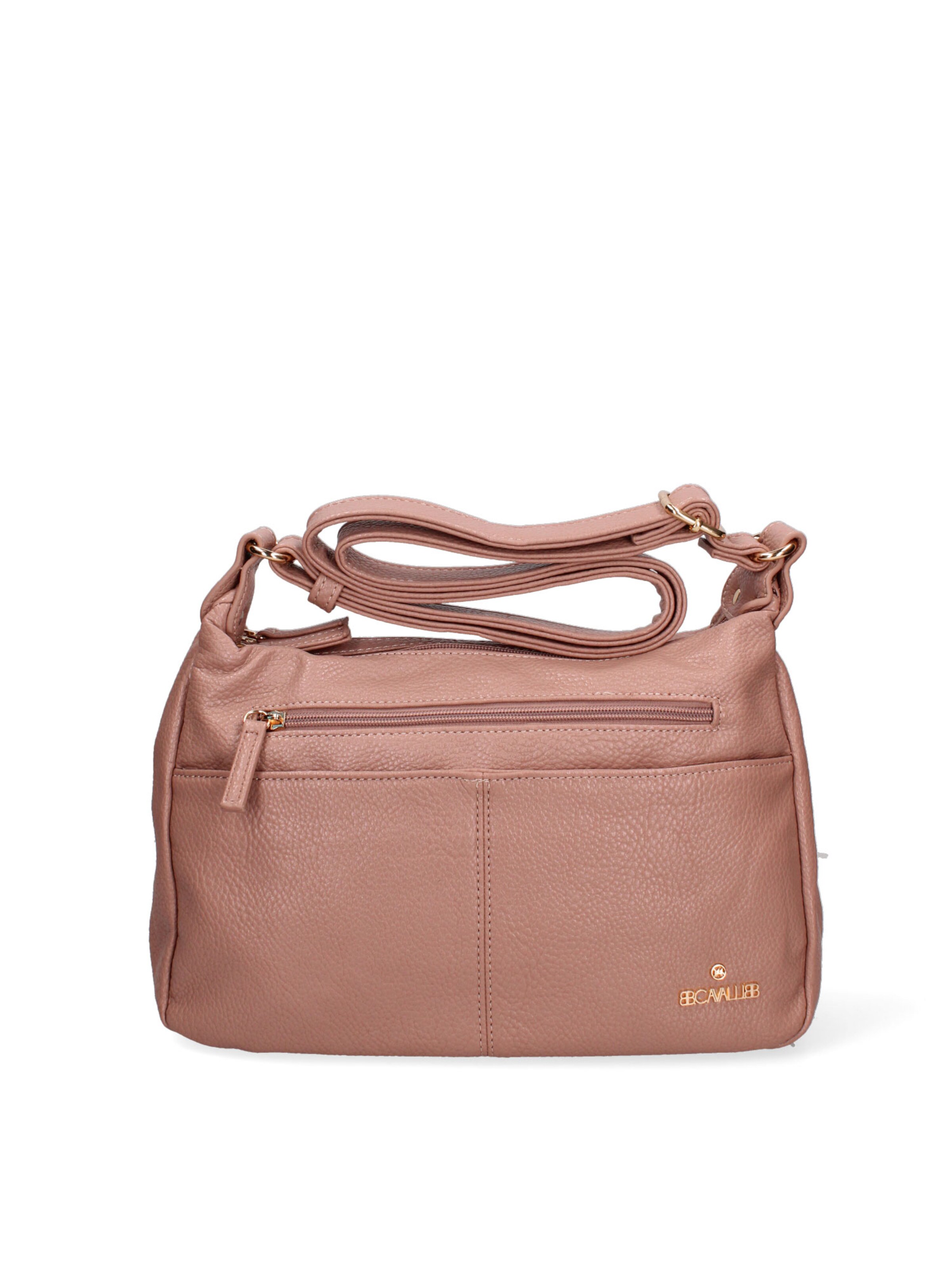 Borsa a spalla 'Borsa a Tracolla Donna Ecopelle con Zip e Tasche Multiple - B Cavalli' di B. Cavalli in rosa: frontale