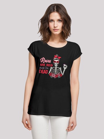 F4NT4STIC Shirt 'Anti Valentinstag Roses Are Red' in Black: front