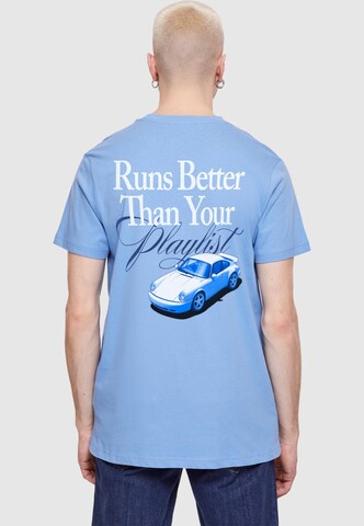 Mister Tee Koszulka 'Runs Better Than Your Playlist' w kolorze niebieski: przód