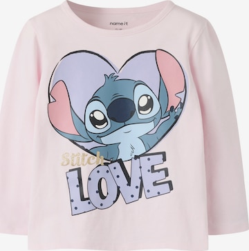 rožinė NAME IT Marškinėliai 'NMFANINA STITCH': priekis