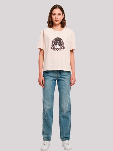 F4NT4STIC Shirt 'Skelette Lagerfeuer Marshmallow' in Roze