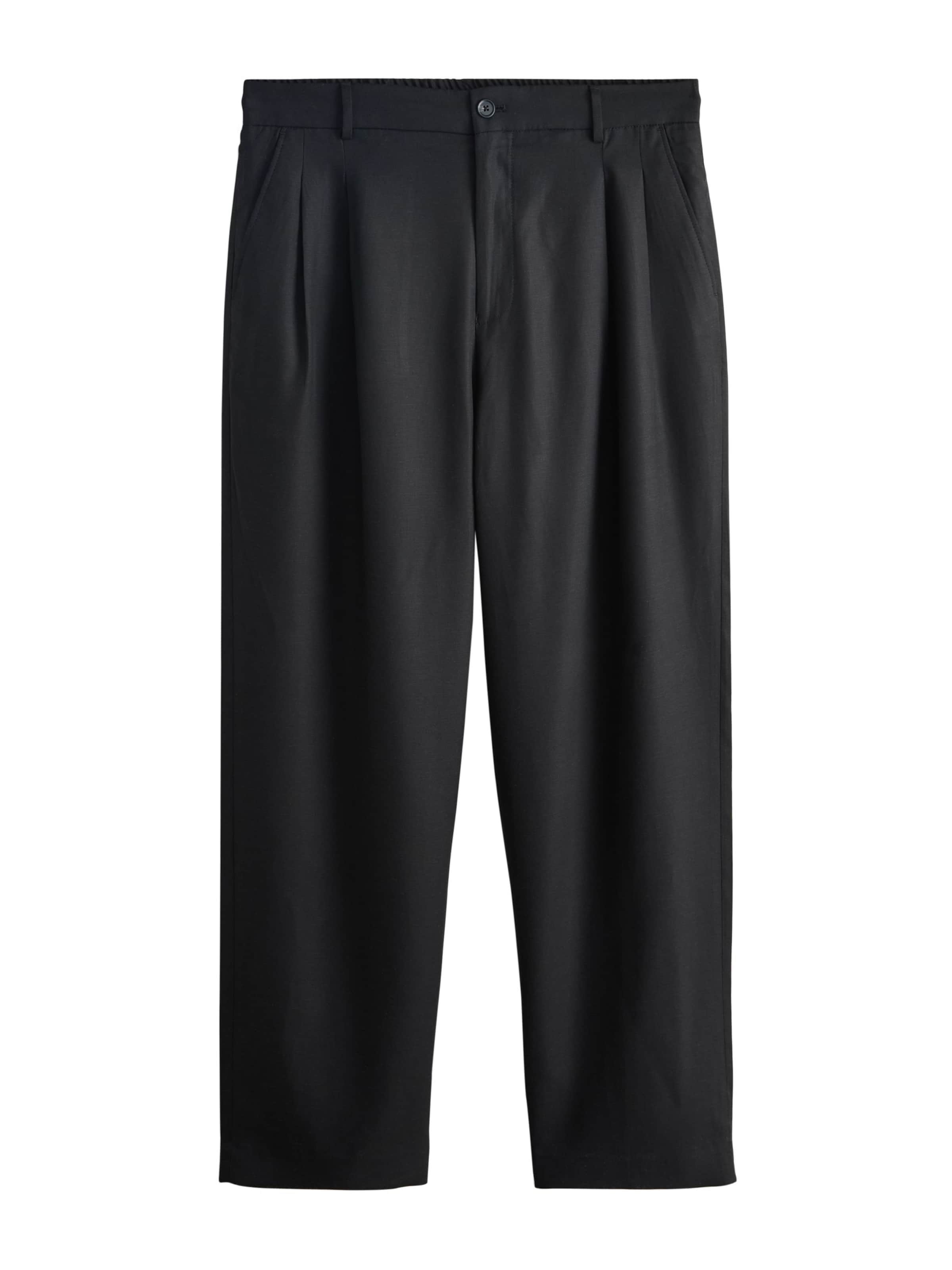 Loosefit Pantaloni con pieghe 'N. Premium' di Next in nero: frontale