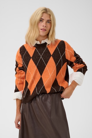 CULTURE - Jersey 'Argyle' en naranja: frente