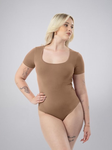 LEAFLETIC - Body 'Leafletic Women’s Short Sleeve U-Neck Bodysuit' en marrón