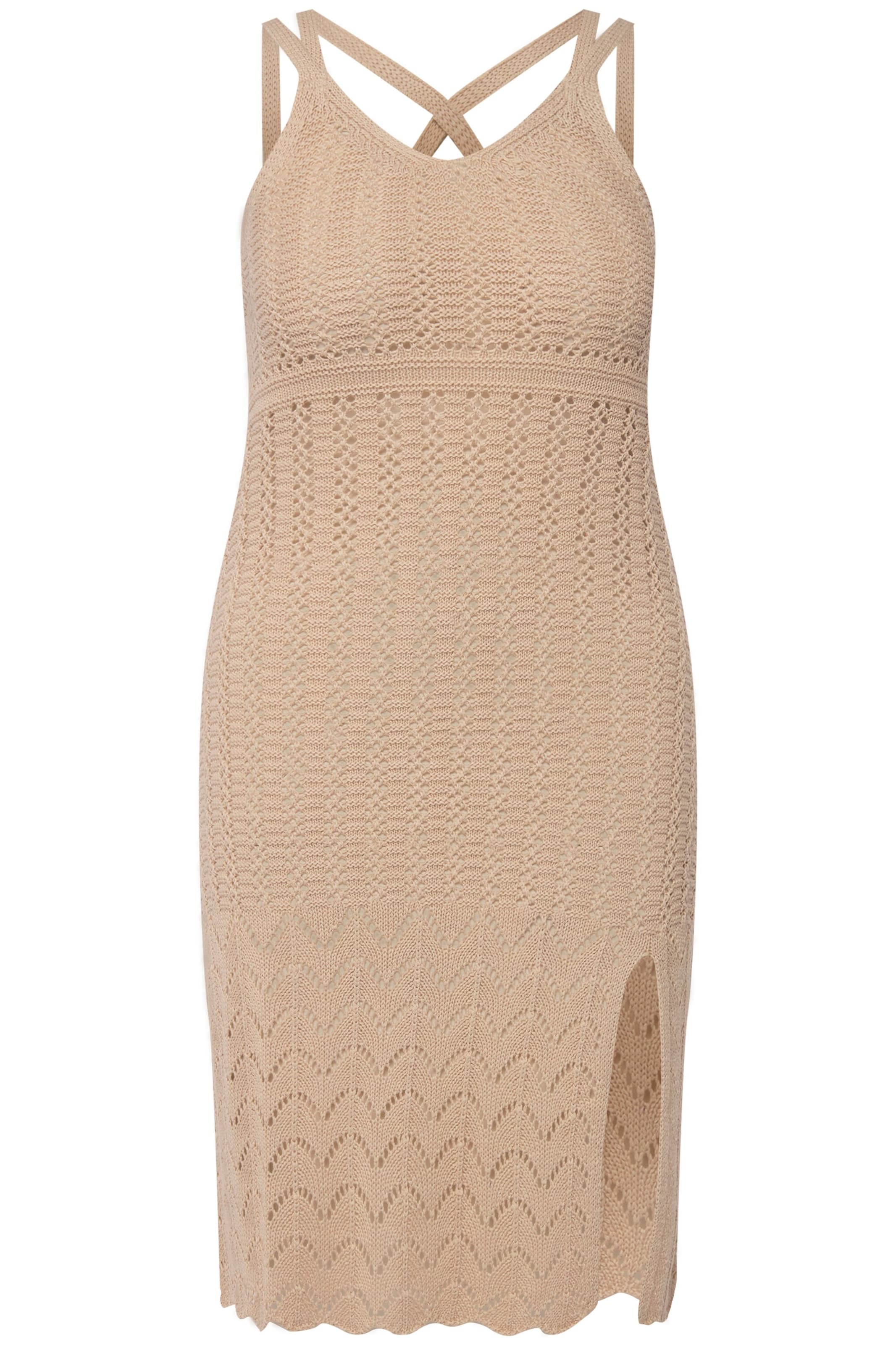 Ulla Popken Jurk in Beige: voorkant