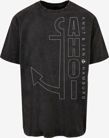 F4NT4STIC Shirt 'Ahoi Anker Outlines' in Black: front