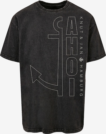 F4NT4STIC Shirt 'Ahoi Anker Outlines' in Black: front
