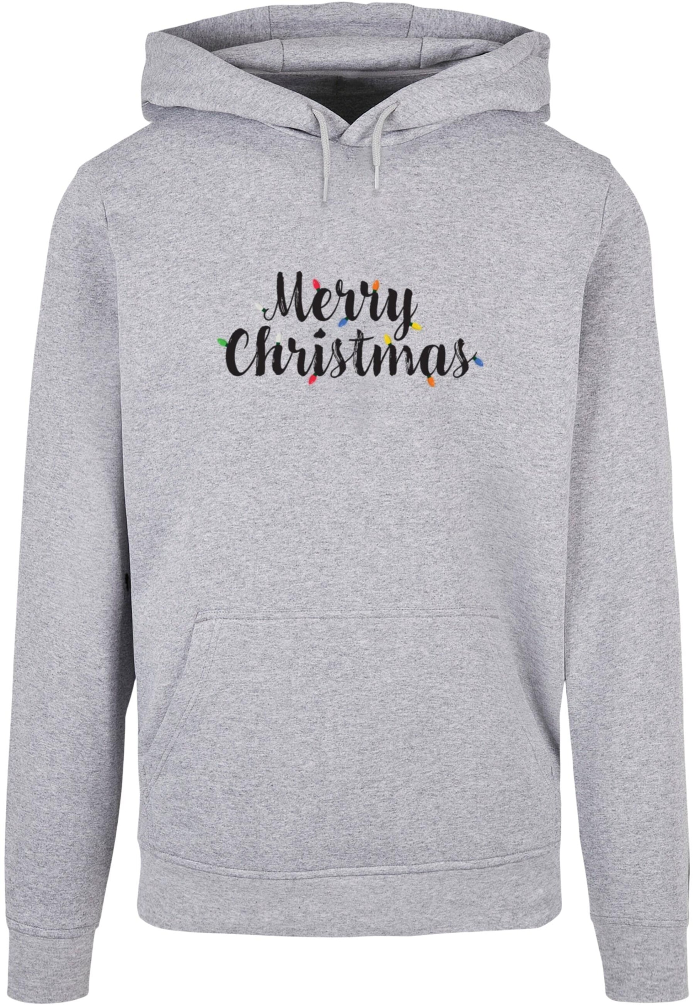 Merchcode Sweatshirt 'Merry Christmas Lights' in Grey: front