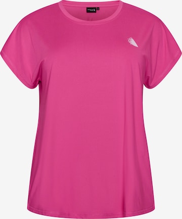Active by Zizzi T-shirt 'ABASIC' in Pink: Vorderseite