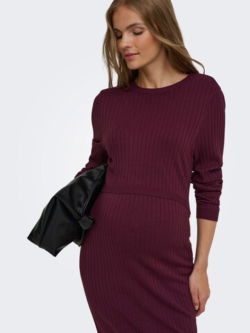 Only Maternity Gebreide jurk 'OLMFemi' in Rood