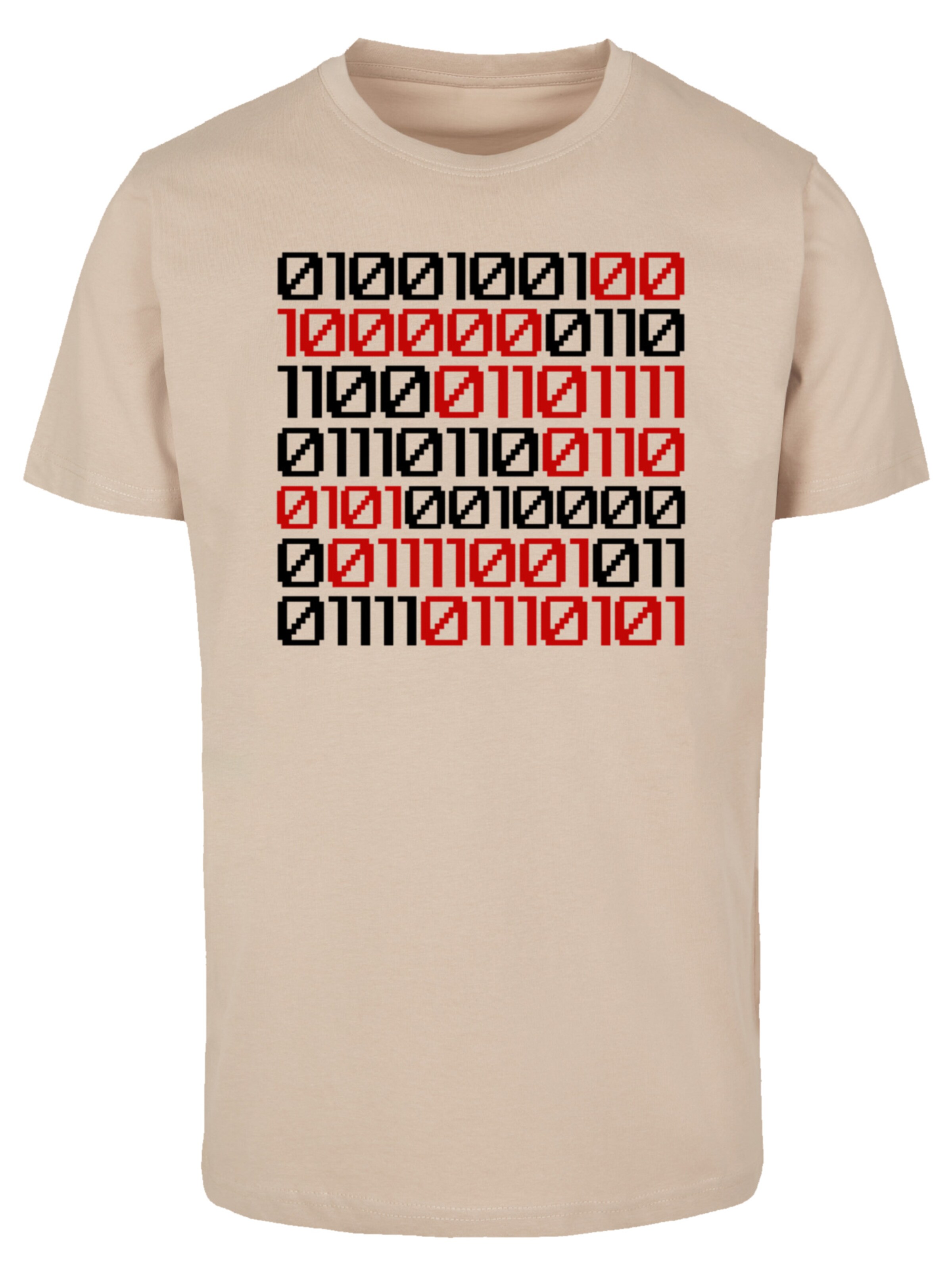 F4NT4STIC Shirt 'I love you 01001001 Binary Code Valentinstag' in Beige: voorkant