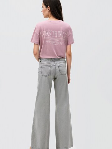 Tricou 'GOOD' de la MANGO TEEN pe roz: față