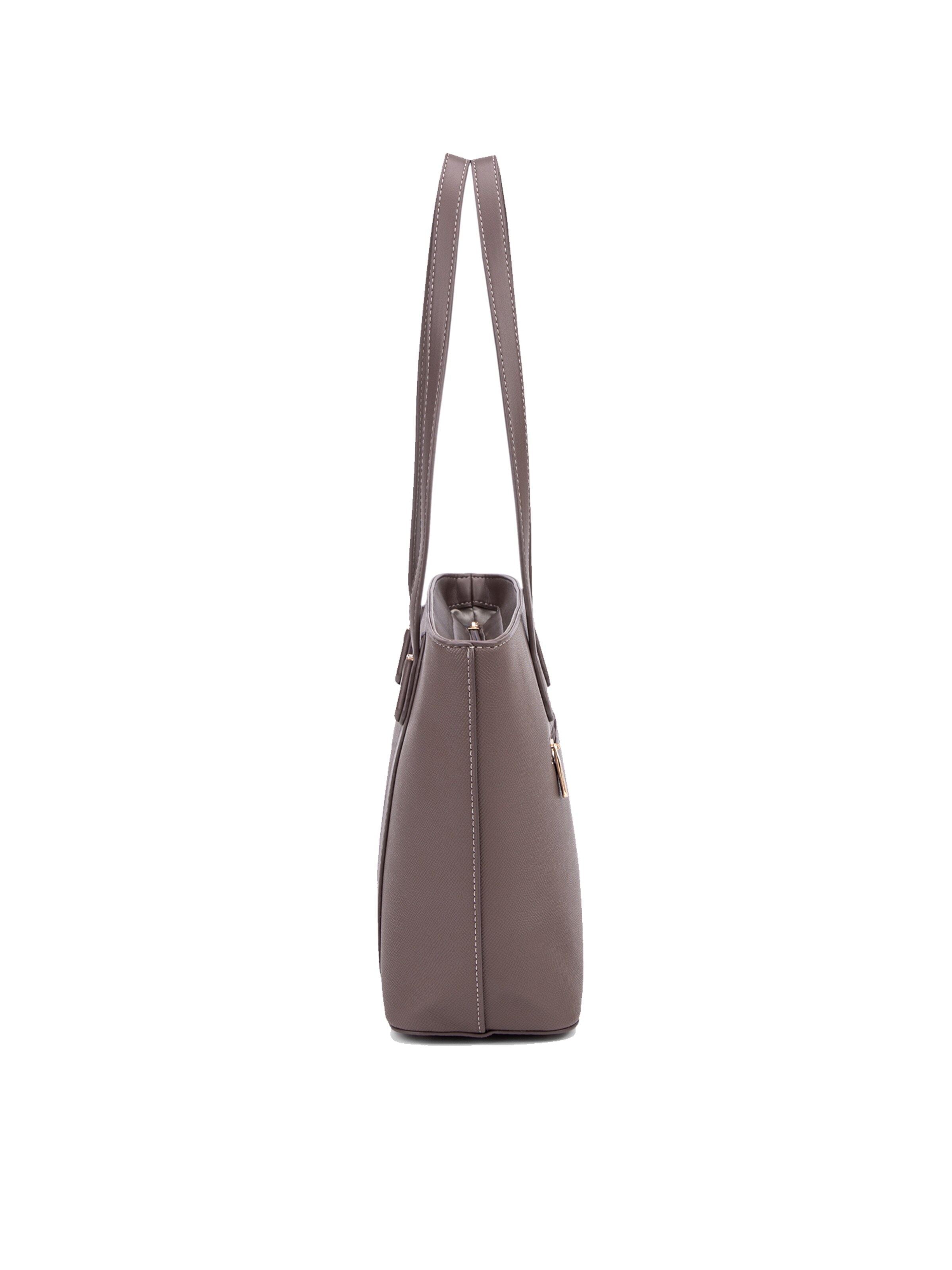 Borsa a spalla 'Borsa a Spalla Donna Vegan Leather 36x23 cm - Chiusura Zip' di David Jones in marrone