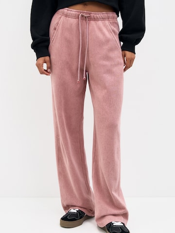 Pull&Bear Wide Leg Hose in Pink: Vorderseite