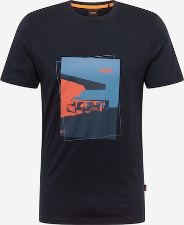 BOSS Orange Shirt 'Teabstract' in Blauw: voorkant