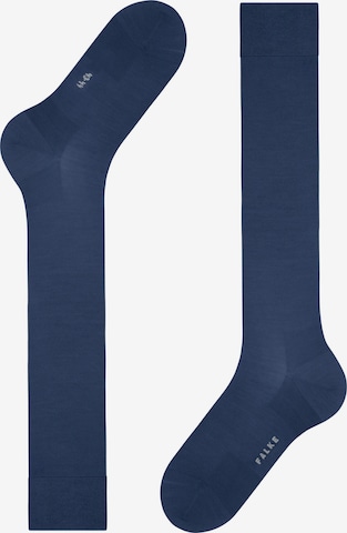 FALKE Knee High Socks 'ClimaWool' in Blue: front