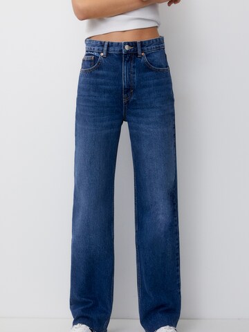 Pull&Bear Regular Jeans in Blauw: voorkant