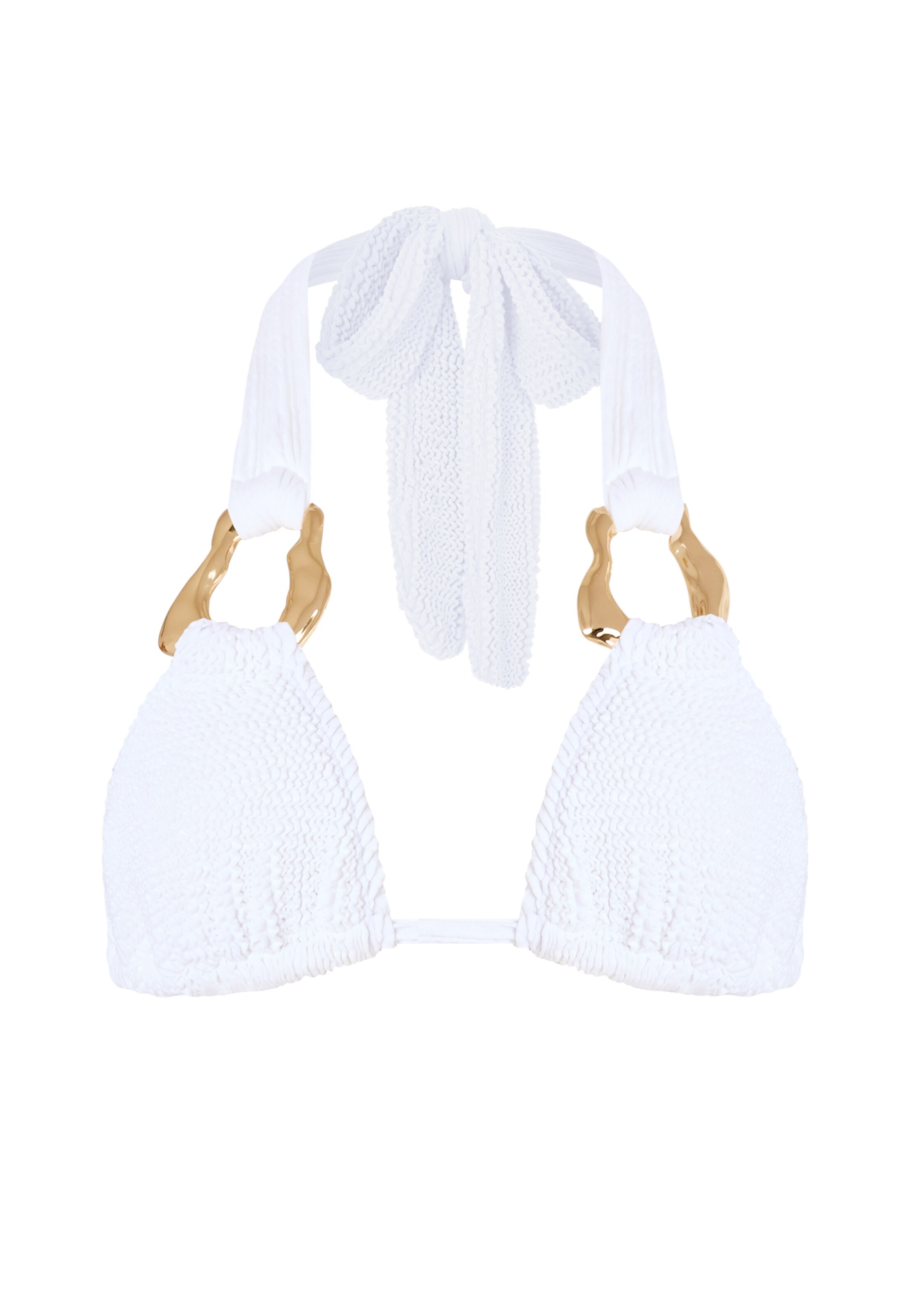 Moda Minx Triangel Bikinioberteil 'SCRUNCH' in Weiß: Vorderseite