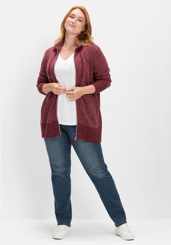 SHEEGO Knit Cardigan in Red