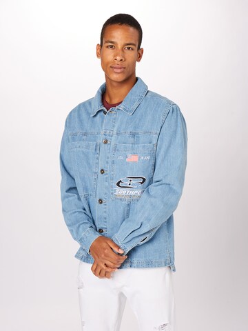 Coupe regular Chemise SOUTHPOLE en bleu : devant