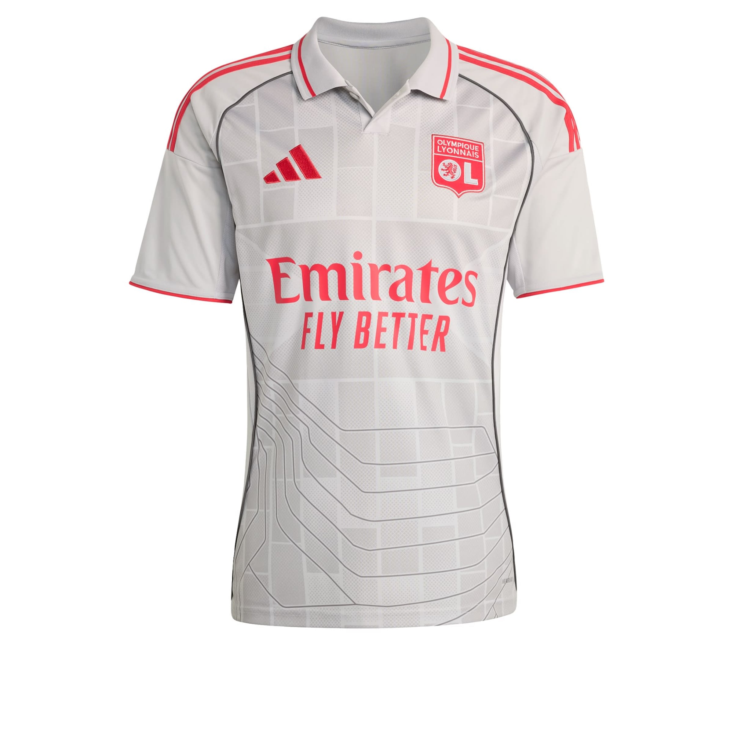 ADIDAS PERFORMANCE Performance shirt 'Olympique Lyonnais 25/26' in Light grey / Cherry red, Item view