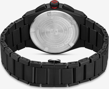 SWISS MILITARY HANOWA Analoog horloge 'Sidewinder Ceramic' in Zwart