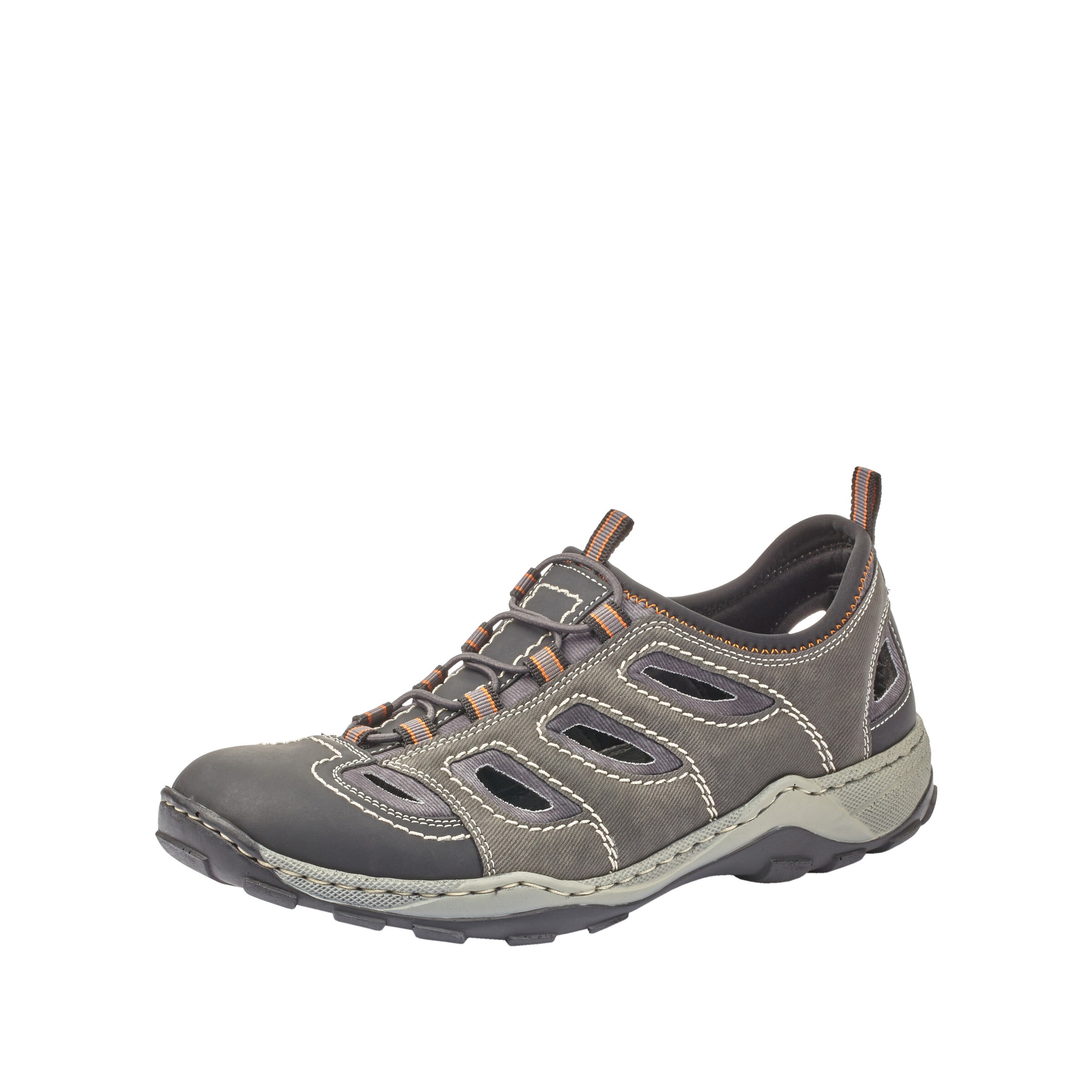 Rieker Classic Flats 'Oilybuk' in Grey: front