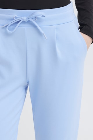 ICHI - Slimfit Calças com pregas ' Kate ' em azul