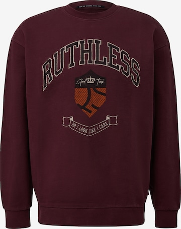 Sweat-shirt QS en rouge : devant