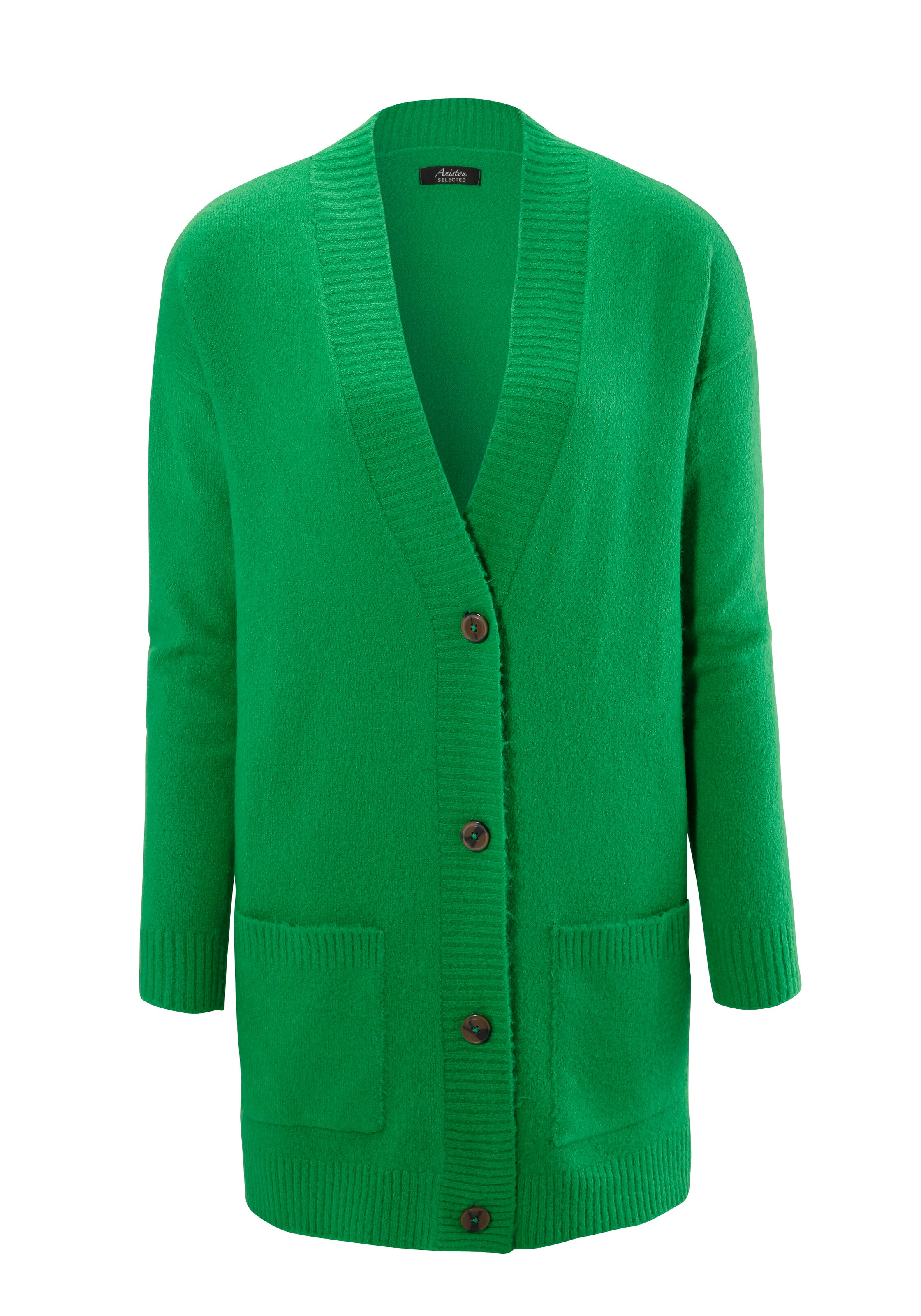 Aniston SELECTED Strickjacke in Grün: Vorderseite