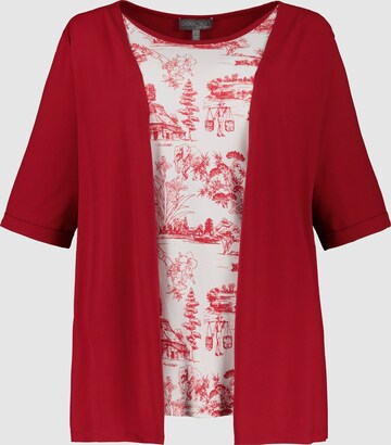 Ulla Popken Damen große Größen 2-in-1-Shirt, Asia-Design in Rot: predná strana