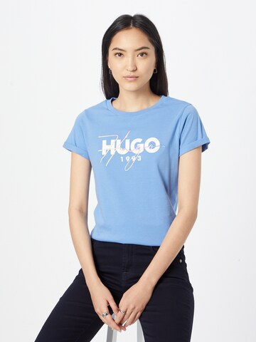 T-shirt HUGO en bleu : devant